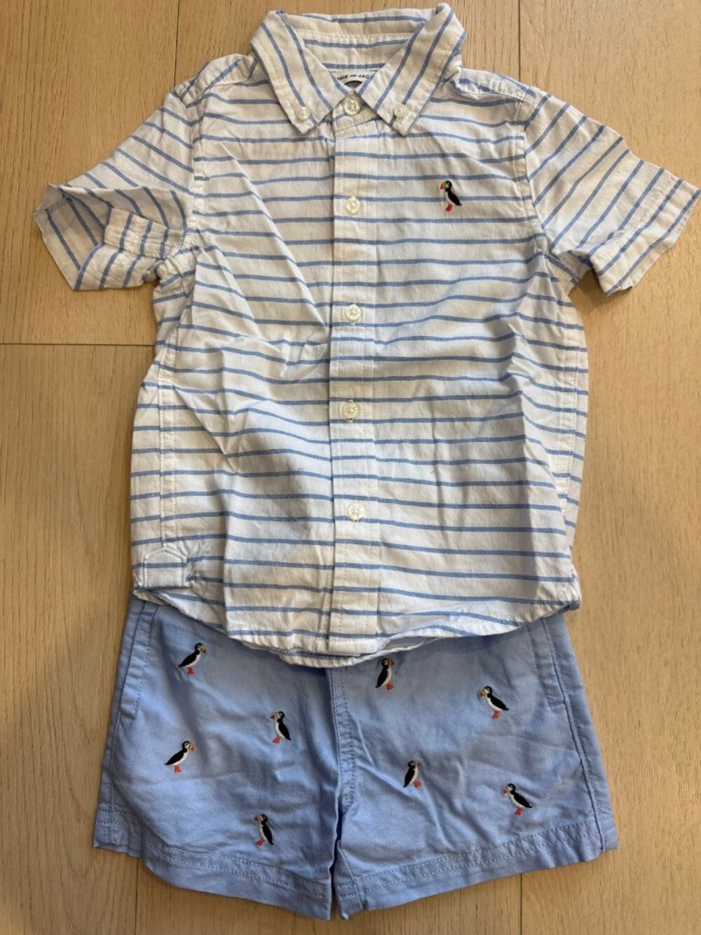 Janie and Jack Collared Shirt and Swim Trunks Set 2T Blue